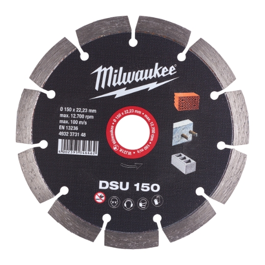 MILWAUKEE optimiert für Mauernutfräsen Diamanttrennscheibe DSU 150 mm