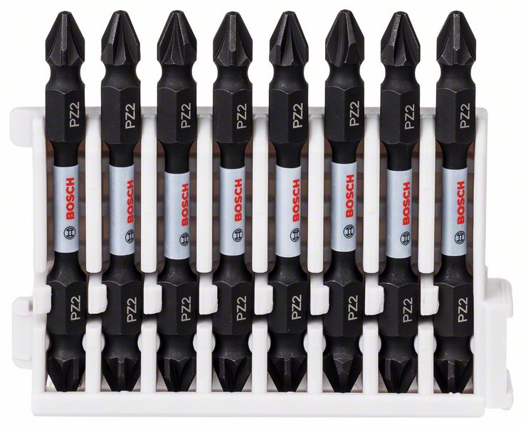 BOSCH Doppelklingen Schrauberbit-Set Impact Control, 8-teilig, PZ2-PZ2, 65 mm