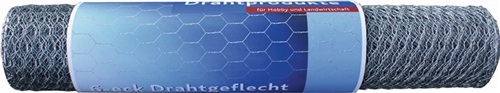 Maschendrahtgeflecht L.10 m,H.0,5m 6-eck Geflecht,verz.Maschw.25mm
