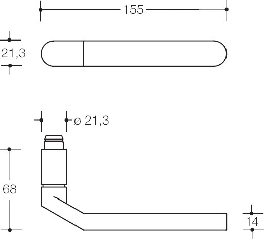 HEWI FH Halbgarnitur ohne Schlüsselrosette 270XAH52.440, VK 9 mm, mit Feder, Edelstahl