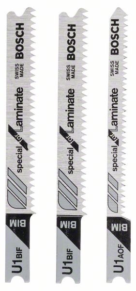 BOSCH Stichsägeblatt-Set Special for Laminate, 3-teilig, Universalschaft