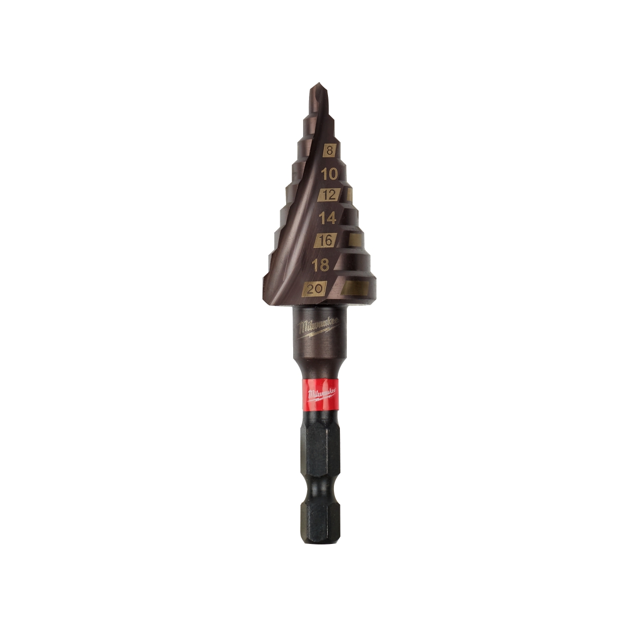 MILWAUKEE 4 bis 20 mm, 2 mm Stufen SHOCKWAVE Stufenbohrer