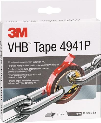 3M Montageband VHB Tape 4941P grau L.3m B.19mm Rl.3M