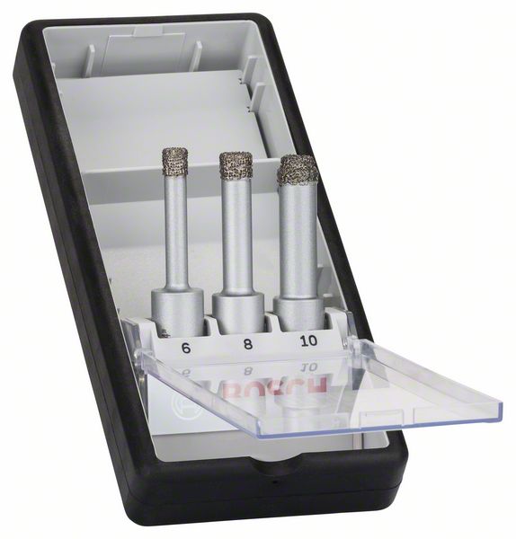 BOSCH Diamanttrockenbohrer-Set Robust Line Easy Dry Best for Ceramic, 3-teilig, 6-10mm