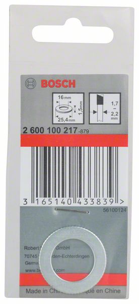 BOSCH Reduzierring für Kreissägeblätter, 25,4 x 16 x 1,5 mm