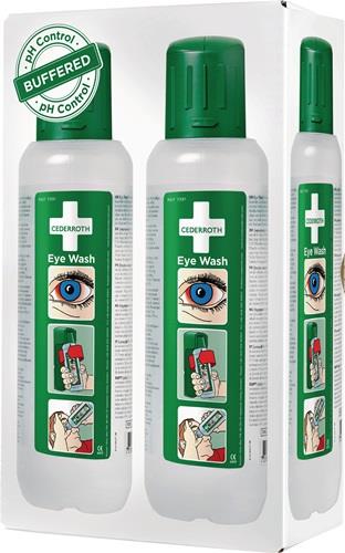 CEDERROTH Augenspülflasche 2 x 0,5l DIN EN15154-4 CEDERROTH