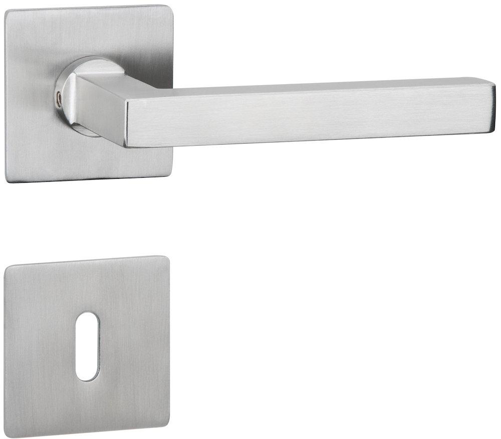 HERMAT Wechselgarnitur mit Rosetten SQUARE 1835/2611.FL/3127/K, Edelstahl