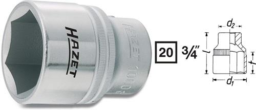HAZET Steckschlüsseleinsatz 1000 3/4 Zoll 6-kant SW 36mm L.61,5mm HAZET HAZET Steckschlüsseleinsatz 1000 3/4 Zoll 6-kant SW 36mm L.61,5mm HAZET