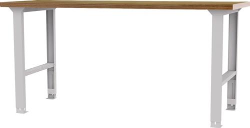 Nordwest Werkbank B2000xT750xH790-1140mm Buche-Multiplex lichtgrau Schubl.Türen