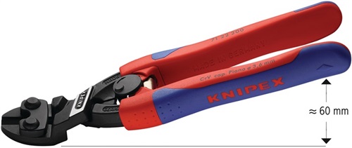 KNIPEX Kompaktbolzenschneider CoBolt L.200mm Mehrkomp.-Hülle 20Grad Form 2 o.Aussparung