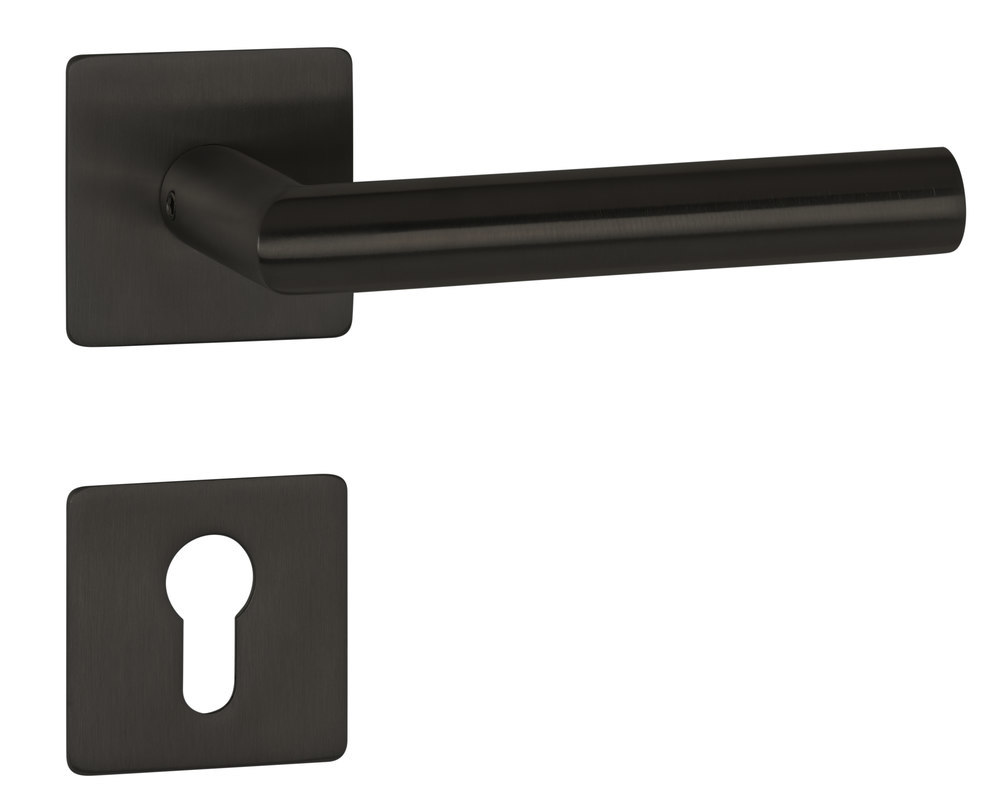 HERMAT Wechselgarnitur mit Rosetten BASIC 02 1802/2611.FL/3127/K, Edelstahl, , smoke black