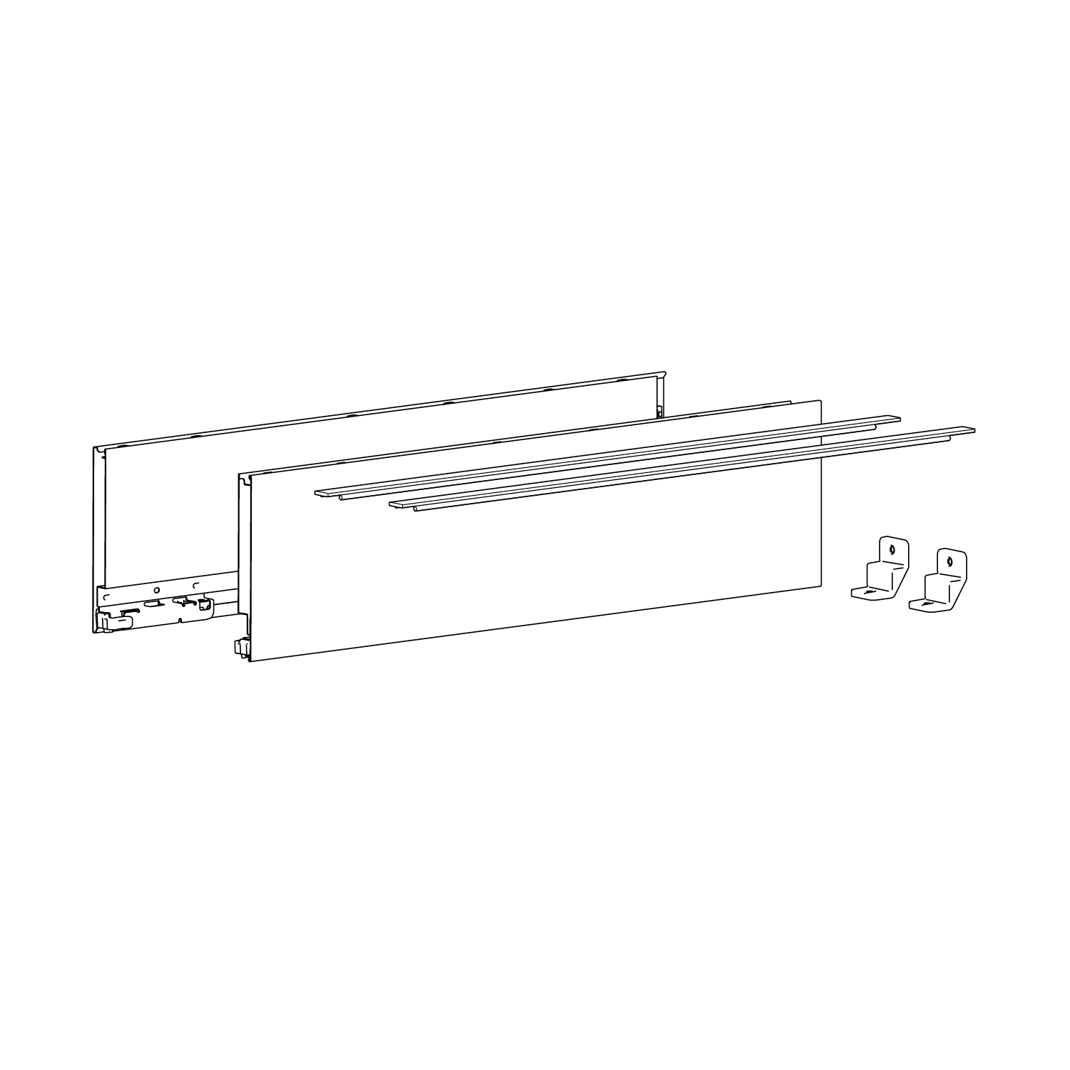 HETTICH AvanTech YOU Set Zarge, Höhe 139 mm x NL 270 mm, anthrazit, links und rechts, 9353430