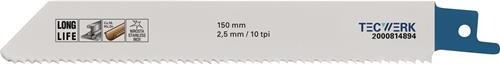 TECWERK Säbelsägeblatt L.150mm B.19mm TPI 10 2,5mm 5 St./Karte TW