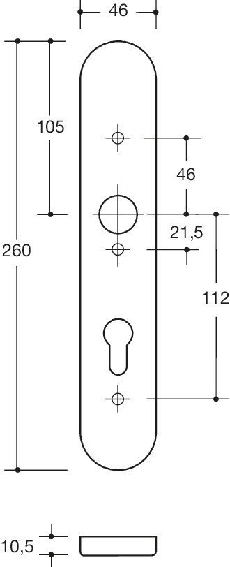 HEWI Langschild 235.23RKN, Kunststoff, 235.23RKN 18