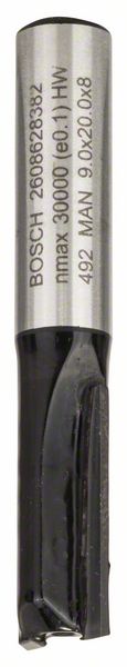BOSCH Nutfräser Standard for Wood, 8 mm, D1 9 mm, L 20 mm, G 51 mm