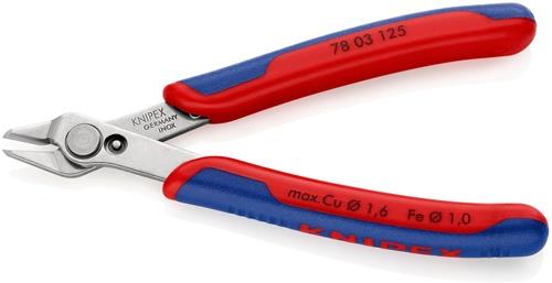 KNIPEX Elektronik-Seitenschneider Super-Knips® INOX L.125mm Form 0 Facette nein pol.