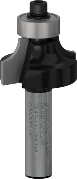 BOSCH Abrundfräser Standard for Wood, 8 mm, R1 6 mm, L 13,2 mm, G 53 mm