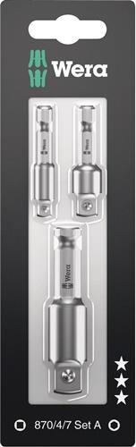WERA Verbindungsteilset 870/4/7 Set A SB Antriebs-4-KT.1/4/3/8/1/2 Zoll L.WERA