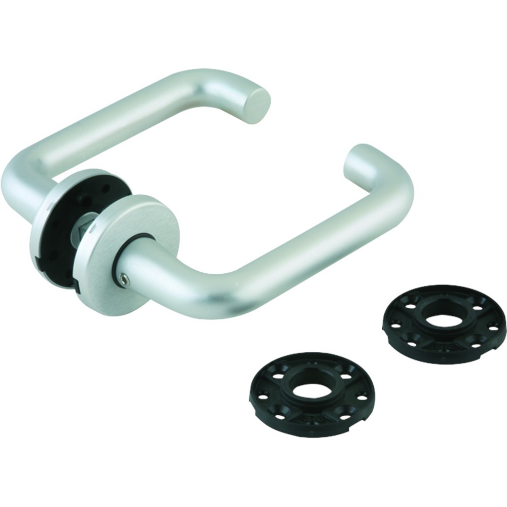 DORMA GLAS Drückergarnitur ohne Schlüsselrosetten 10.307, Aluminium