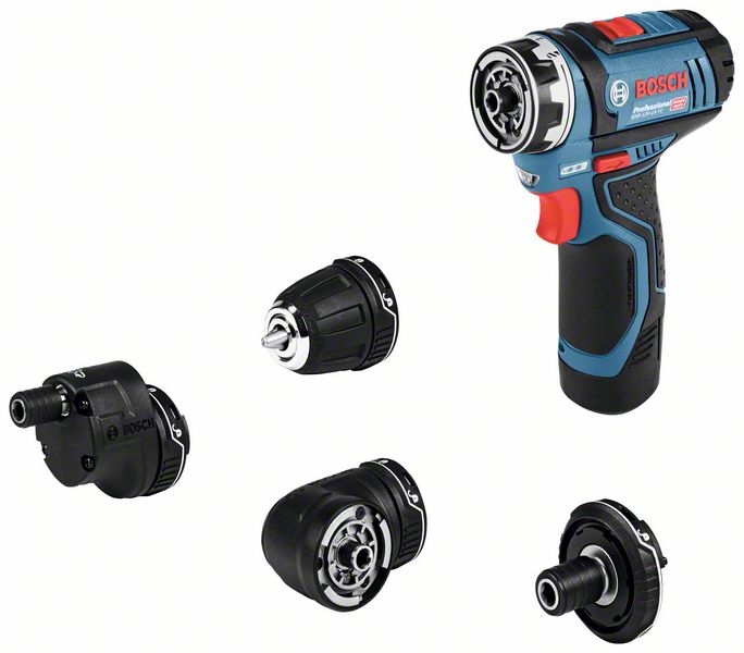 BOSCH Akku-Bohrschrauber GSR 12V-15 FC, mit 2 x 2.0 Ah Akku, L-BOXX, 1 Aufsatz