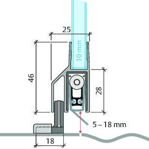 PLANET Schiebetürdichtung KG-SL10X FH, Silikon 834 mm grau