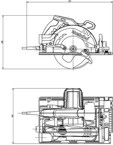 METABO Handkreissäge KS 55 FS Set Leist.1200W Sägeblatt-D160xBohrung20mm m.Führungssch.