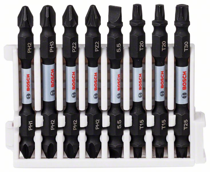 BOSCH Doppelklingen Schrauberbit-Set Impact Control, 8-teilig, diverse, 65 mm