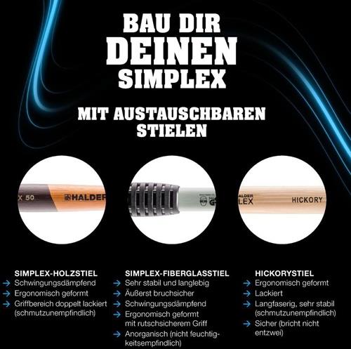 HALDER Schonhammer SIMPLEX L.405mm Kopf-D.60mm weich/mittelhart HO