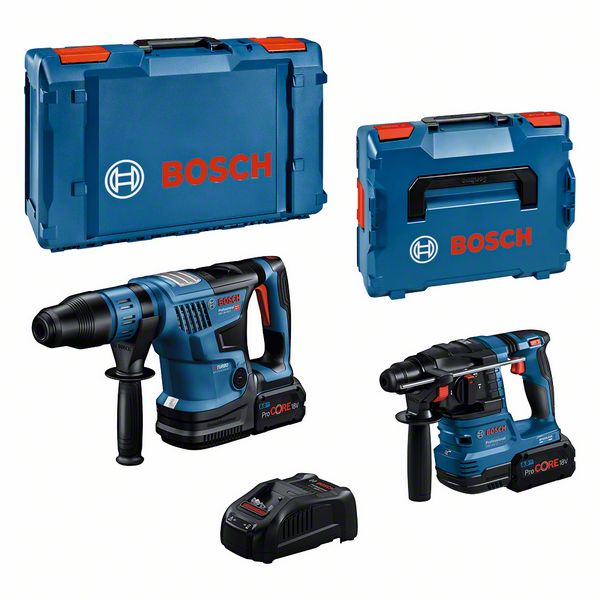 BOSCH Combo Kit 2-tlg. 18V: GBH 18V-22/GBH 18V-36C (BT), 2 x Akku, Schnellladegerät