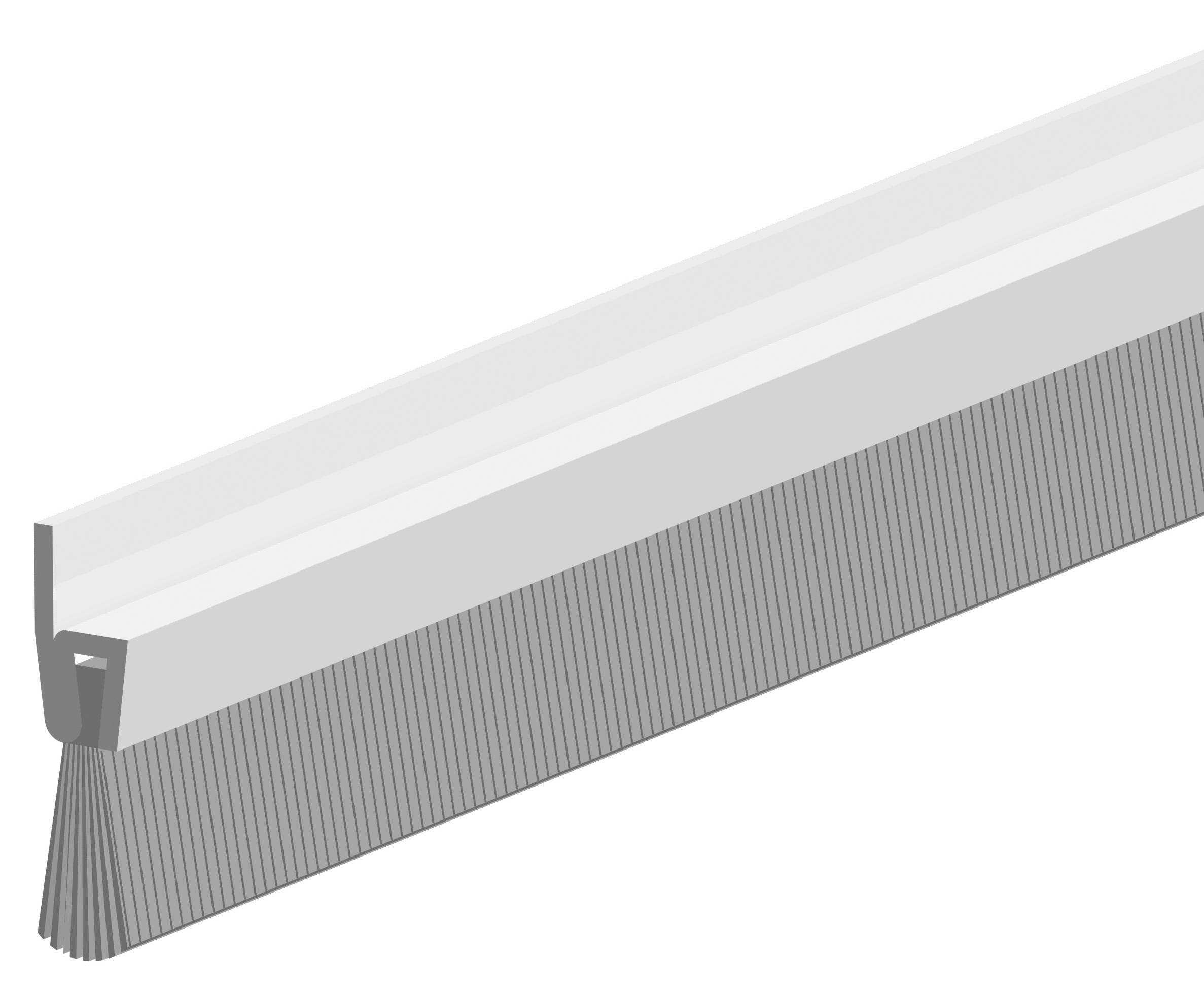 ELLEN Türbodendichtung IBS 40 ungebohrt, Alu silber, H 40 x L 1000mm, Bürstenhöhe 20mm