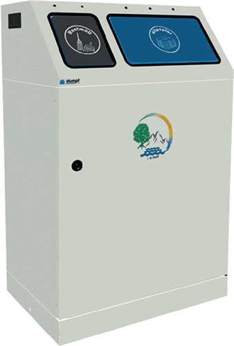 STUMPF Wertstoffsammler 3x30l H920xB580xT380mm lichtgrau verzinkter Eins.
