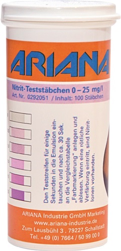 ARIANA Messstäbchen TRGS 611 Nitrit-Gehalt 0-25 mg/l 100 St.Dose ARIANA