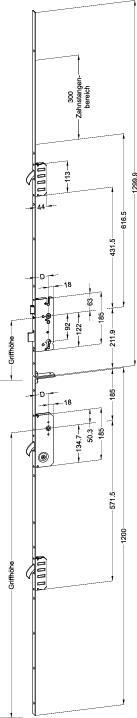 WINKHAUS Mehrfachverriegelung T-LB GRT. FG 25360-2 L01/50 92/8 M2 RSMC,