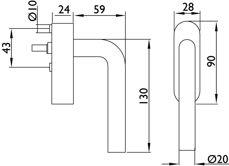HERMAT Fenstergriff abschließbar BASIC 03 1803/DKSI, Edelstahl