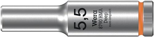 WERA Steckschlüsseleinsatz 8790 HMA Deep 1/4 Zoll a6-KT.SW 5,5mm L.50mm WERA