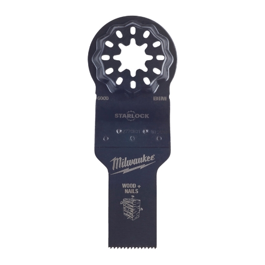 MILWAUKEE 20 x 34 mm Multitool Starlock Bi-Metall Tauchsägeblatt für Schnitte in Holz mit Nägeln