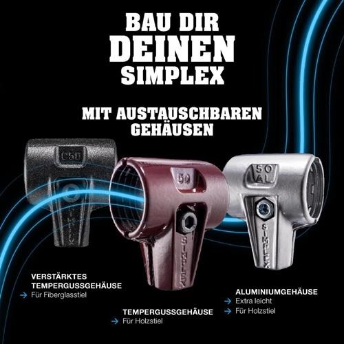 HALDER Schonhammer SIMPLEX-Plusbox Starterkit L.165mm Kopf-D.60mm mittelh.lackiertes HO