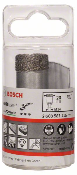 BOSCH Diamanttrockenbohrer Dry Speed Best for Ceramic, 20 x 35 mm