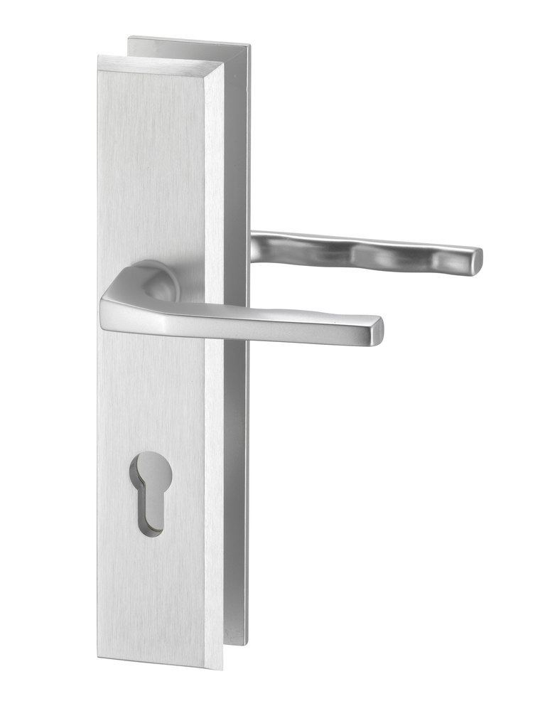 EDI Schutz-Drückergarnitur mit Langschild Rondo 8634, Aluminium