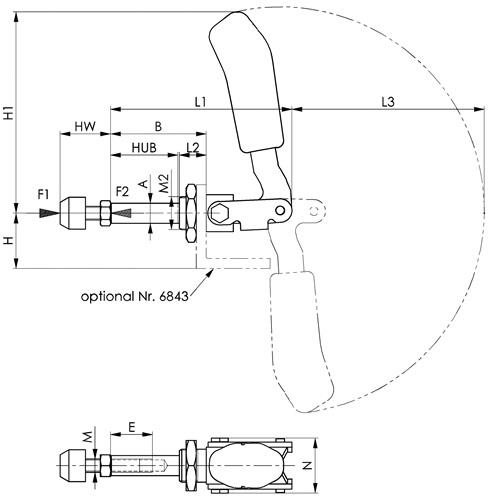 Schubstangenspanner Nr.6844NI Gr.3 kurz AMF