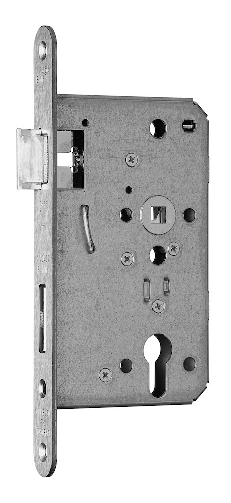 BMH FH Panik-Einsteckschloss für zweiflügelige Türe 1128 PZ, 9/72 mm, rund, Edelstahl