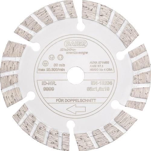BAIER Diamanttrennscheibe D.85mm Bohr.10mm Seg.-B.35mm Seg.-H.10mm Seg.-S.2mm BAIER