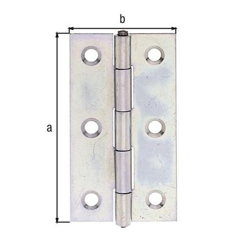 GAH Scharnier H.64mm B.34mm S.1,0mm STA sdmverz.schmal GAH