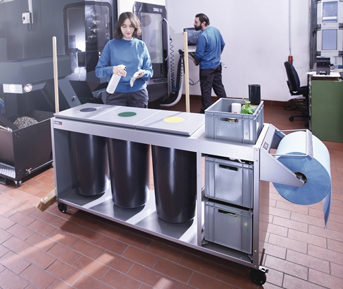 FLORA Reinigungswagen 3 Tonnen á 60l,3 Kisten STA FLORA