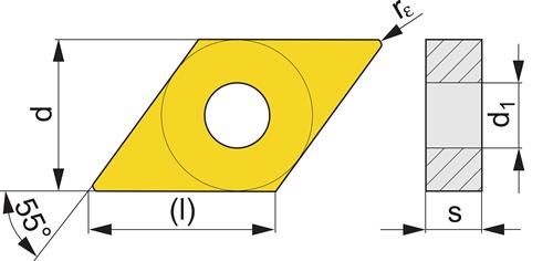 TECWERK Wendeschneidplatte DNMG150608R-HP UNI35 re.TECWERK