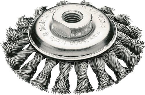 LESSMANN Zopfkegelbürste D.100mm Gew.Drahtstärke 0,5mm STA 12mm 15000min-¹ LESSMANN