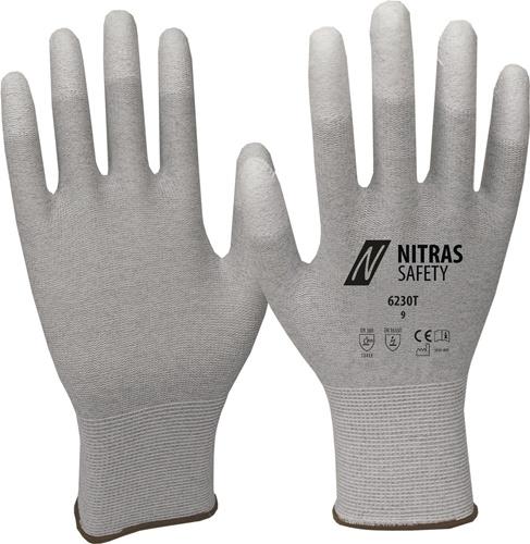 NITRAS SAFETY Handschuhe Gr.11 grau/weiß EN 388,EN 16350 PSA II