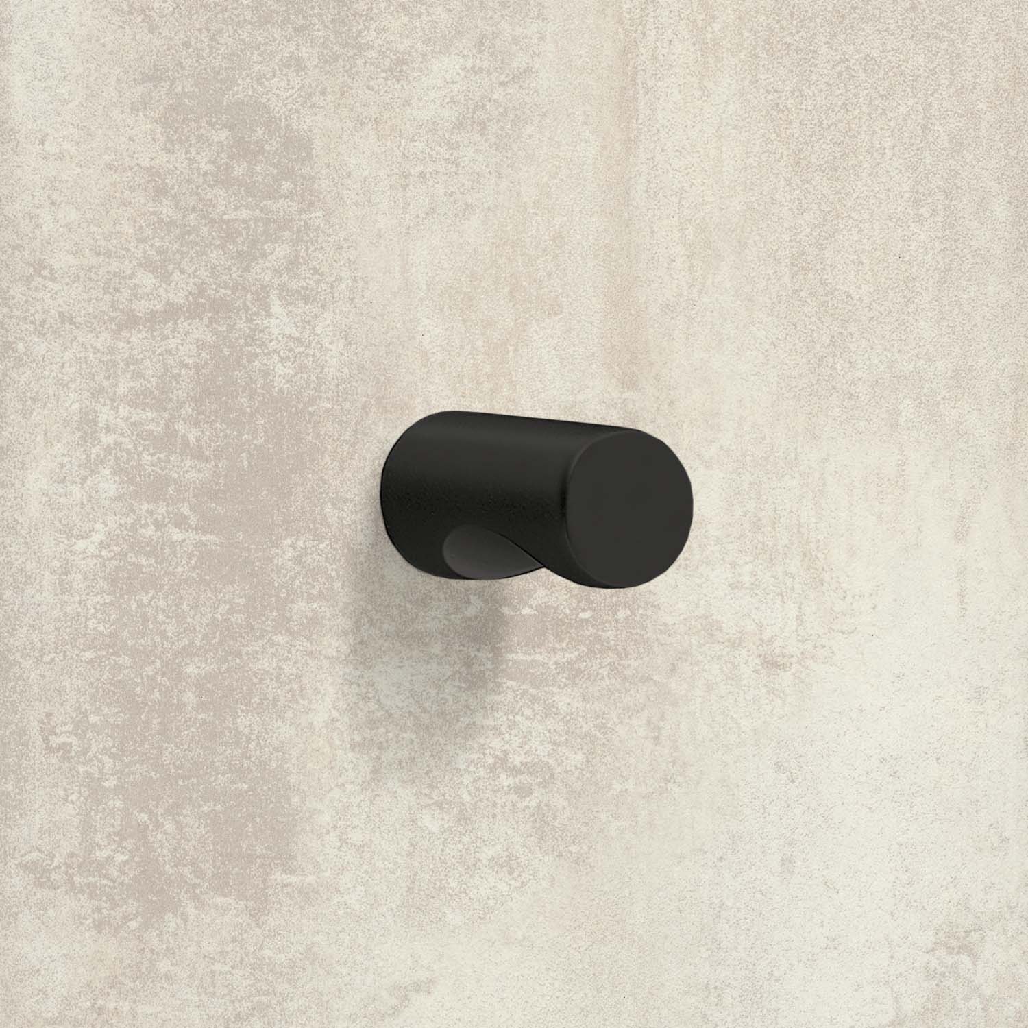 HETTICH Knopf Almus, H 23 mm, ø 12 mm, Schwarz matt, 9345371