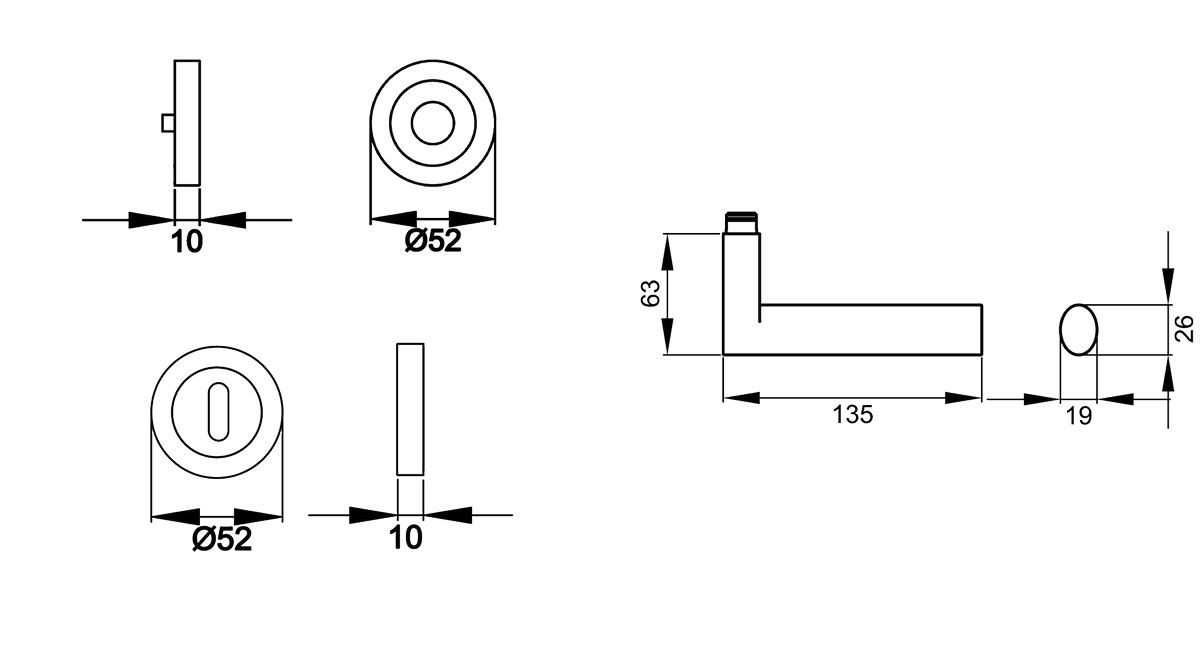 KARCHER DESIGN Drückergarnitur ER45 BB0 71 - Madeira, Buntbart, Edelstahl