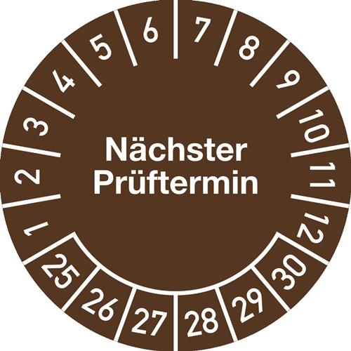 Nordwest Mehrjahresprüfplakette D.30mm Nächster Prüftermin 2025-2030 Folie Btl.a 100 St.